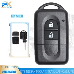 KEYECU 2, składany, po obudowa pilota bez kluczyka Case Fob dla Nissan Micra x-trail Qashqai Juke Duke Pathfinder uwaga Uncut Blade