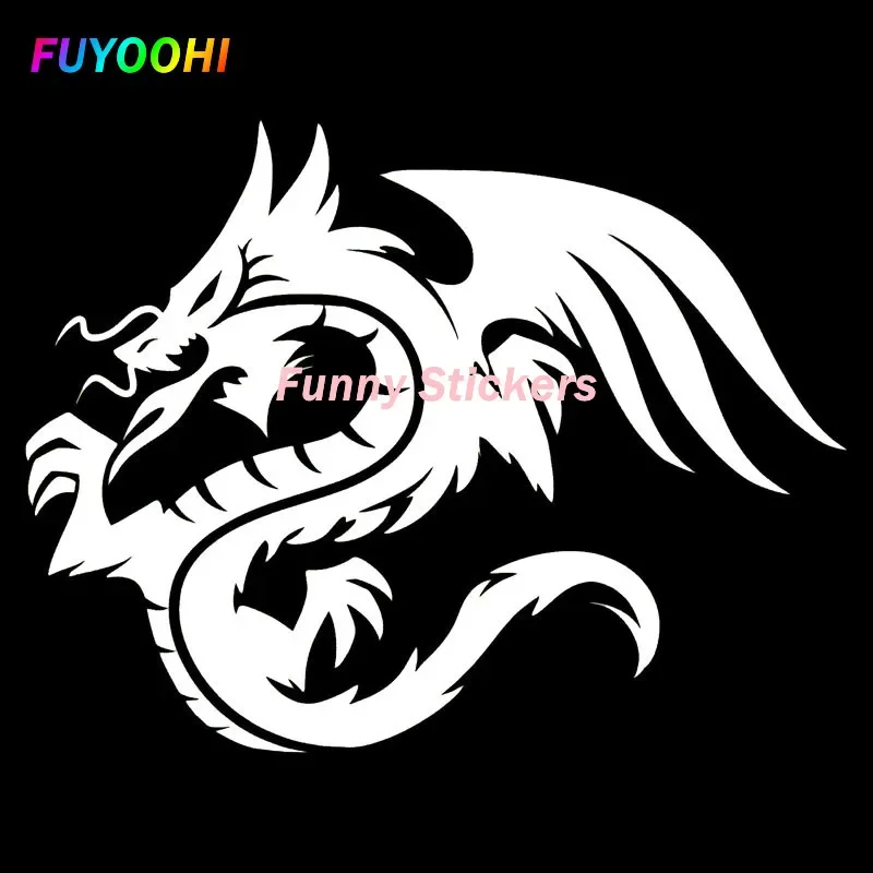 FUYOOHI Play Stickers  Personality Creativity Dragon Pattern Vinyl Car Decals Decorative Sunscreen PVC Motorcycles Stickers