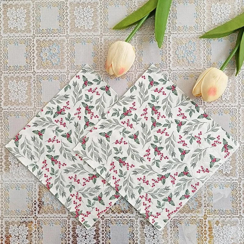 20 Stück/Packung Fruchtbedruckte Papierservietten Geburtstag Feiertag Festival Kinder Cocktail Tee Elefanten Dekorative Abendessen-Servietten – Detail 6