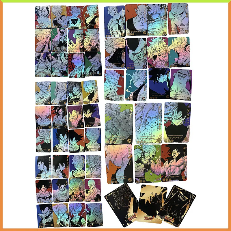 

Anime Dragon Ball DIY ACG Bejita Yonsei Son Goku Son Gohan Tabletop Games Laser Collection Cards Toys for boys Birthday Gift