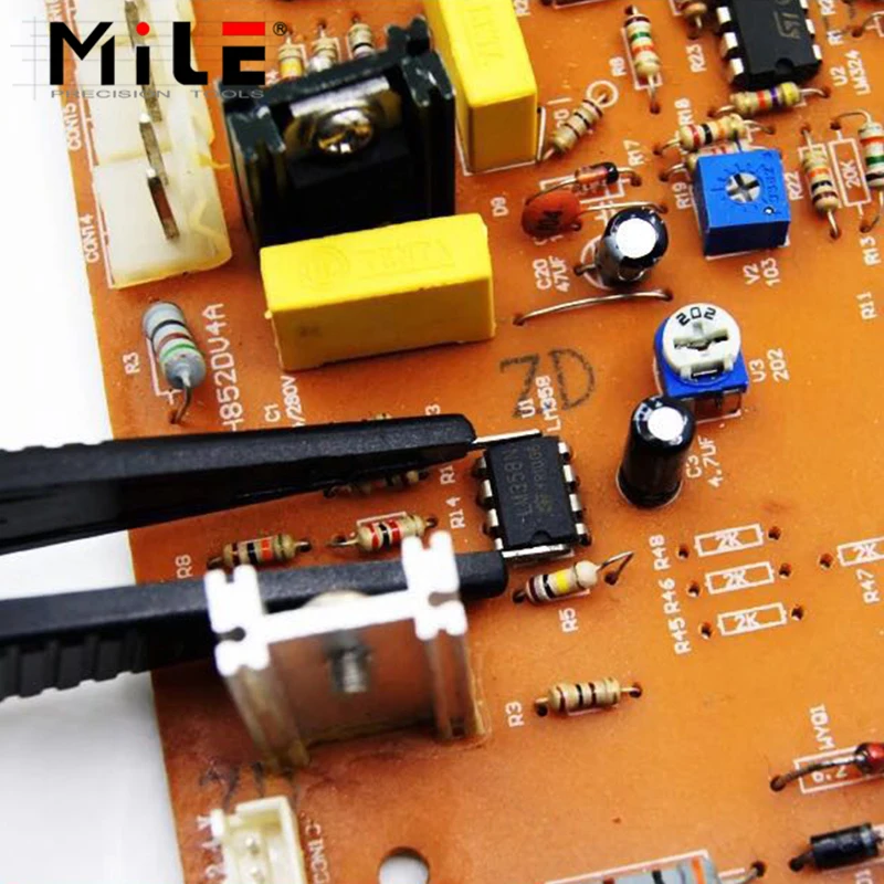 MILE SMD SMT Chip Test Clip Lead Probe Multimeter Meter Tweezer Capacitor Resistance Multimeter Test Lead Probe