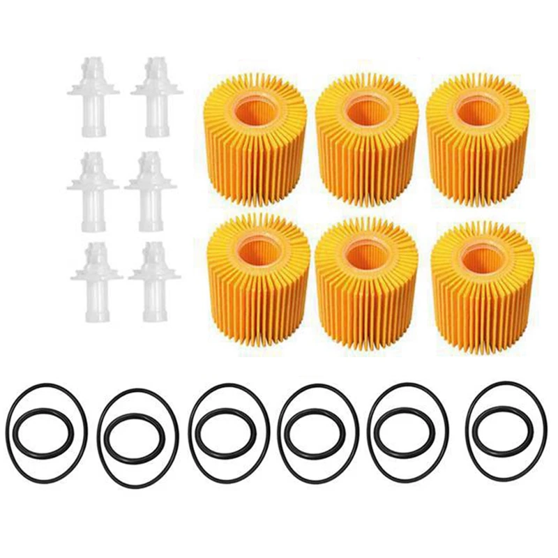 6Sets Oil Filter Kits for Sienna Venza 04152-YZZA1 04152-31090