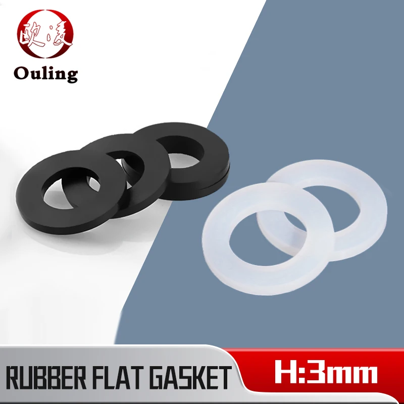 Junta plana NBR negra H1mm H2.5mm H3mm M2-M42 caucho de silicona nitrilo resistente al desgaste junta de sellado impermeable que absorbe los golpes