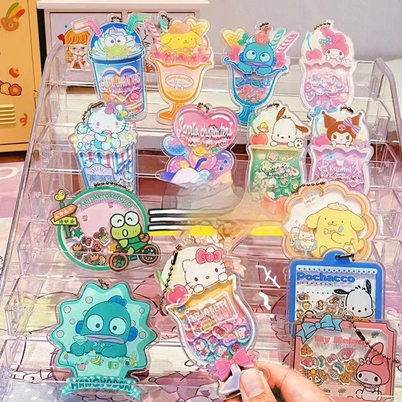 

Новый Sanrio Wobble Blind Box игрушечный брелок для напитков милый аниме акриловый шарм студенческий рюкзак Декор Kawaii модный подарок