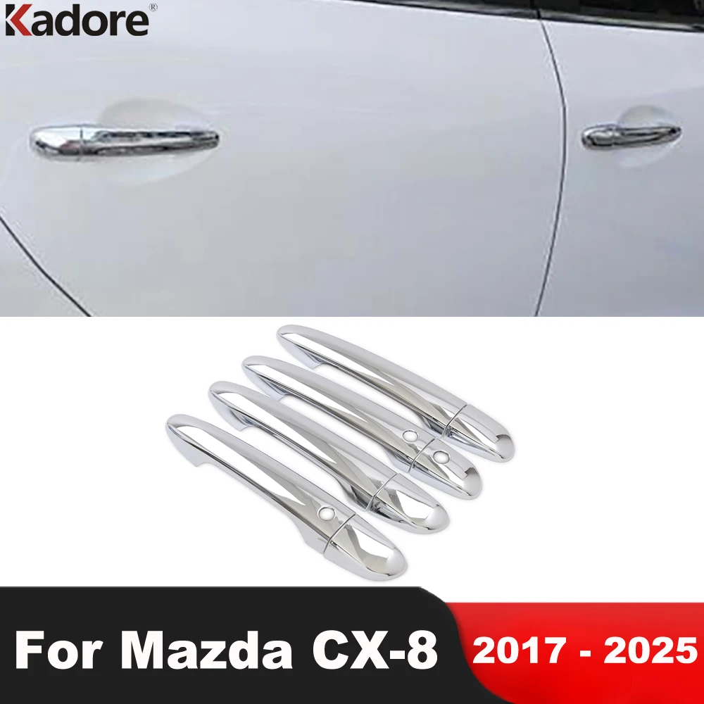 لمازدا CX8 CX-8 2017 2018 2019 2020 2021 2022 2023 2024 2025 كروم سيارة الجانب غطاء مقبض الباب الكسوة الملحقات الخارجية #1