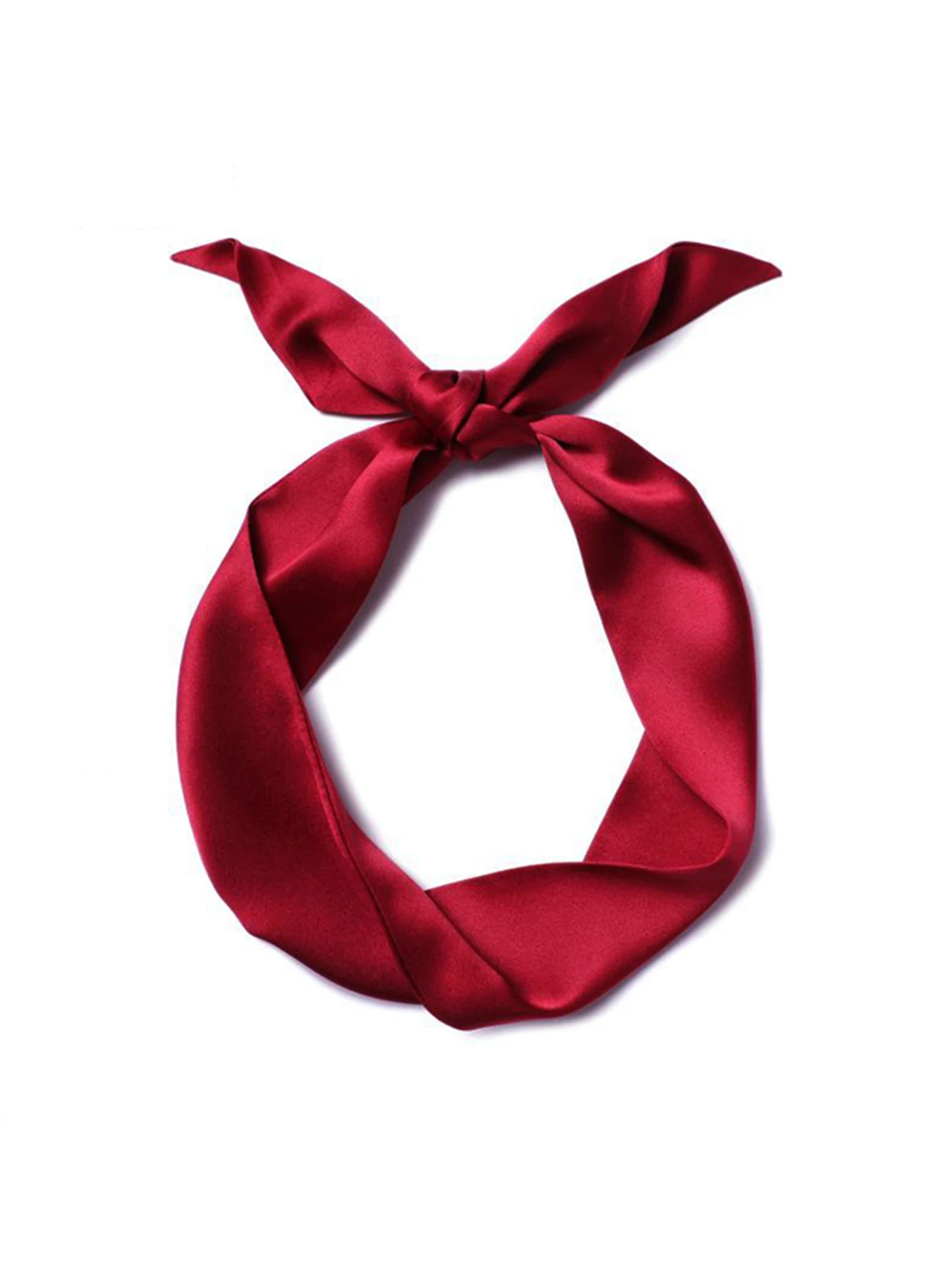 Frau dünner Seidenschal langes Haarstreifen Seidenband kleine Halstücher Taschengriff Band Schal Kopftuch Damen Krawatte 4 cm * 90 cm – Detail 11