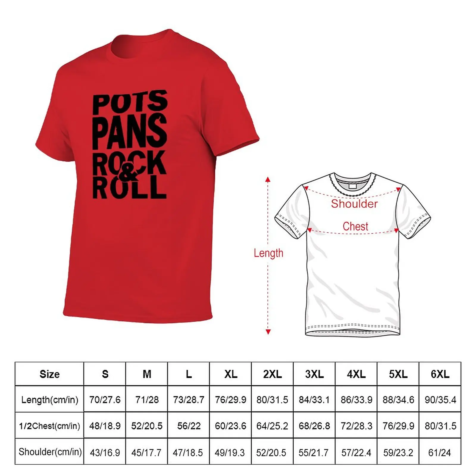 New Pots Pans and Rock & Roll T-Shirt oversized t shirt new edition t shirt men t shirts