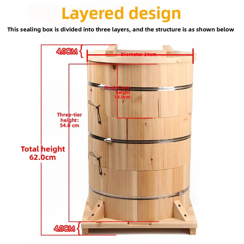 Traditional Chinese Round Beehive Trap Box Multi Layer Double Queen Hive Bee House