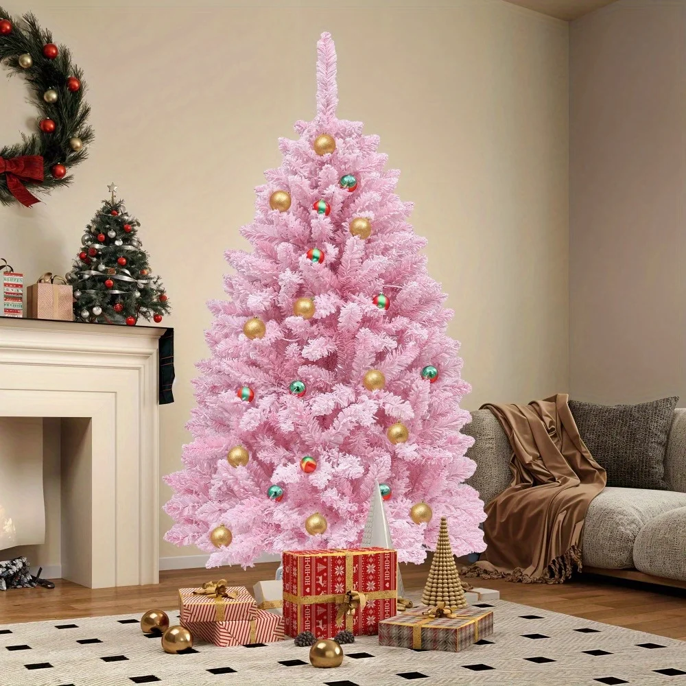 4.5Ft Pre-Lit Pink … - image