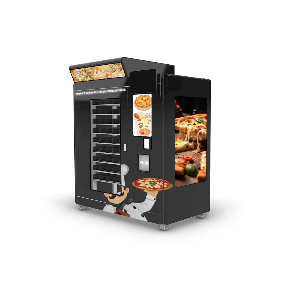 FOODLINE High Speed Railway Station Pizza Vending Cabinet Anti Scratch Shell Quick Cook Pizza Automat