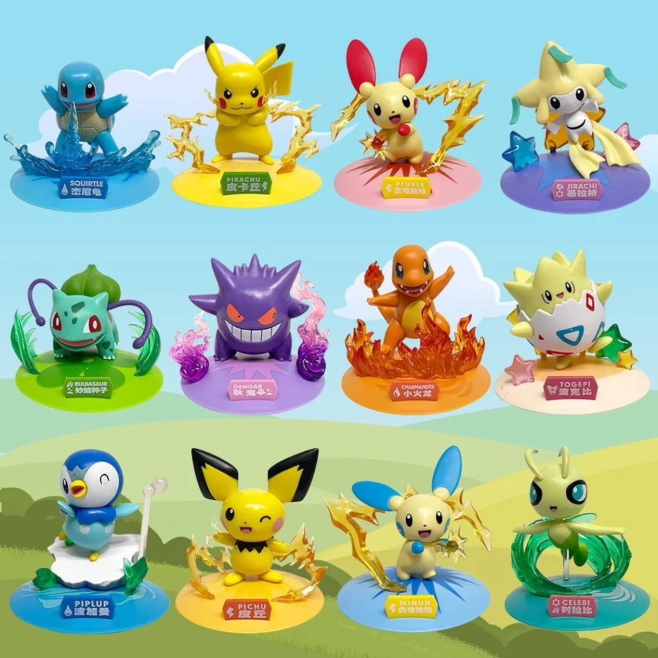 Hot Anime Pokemon Figuren Pikachu Action Figure Blind Box Serie Anime Modell Tasche Monster Desktop Dekoration Spielzeug Geburtstag Geschenk