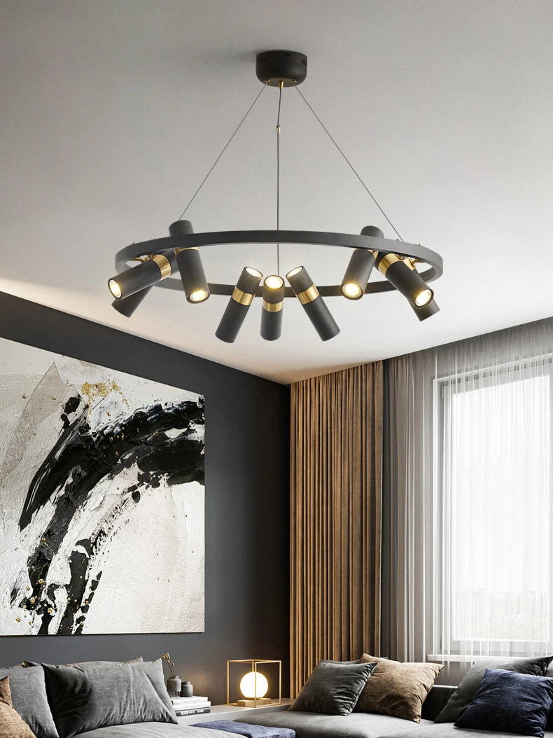 Art Chandelier Black Metal GU10 Bulb Pendant