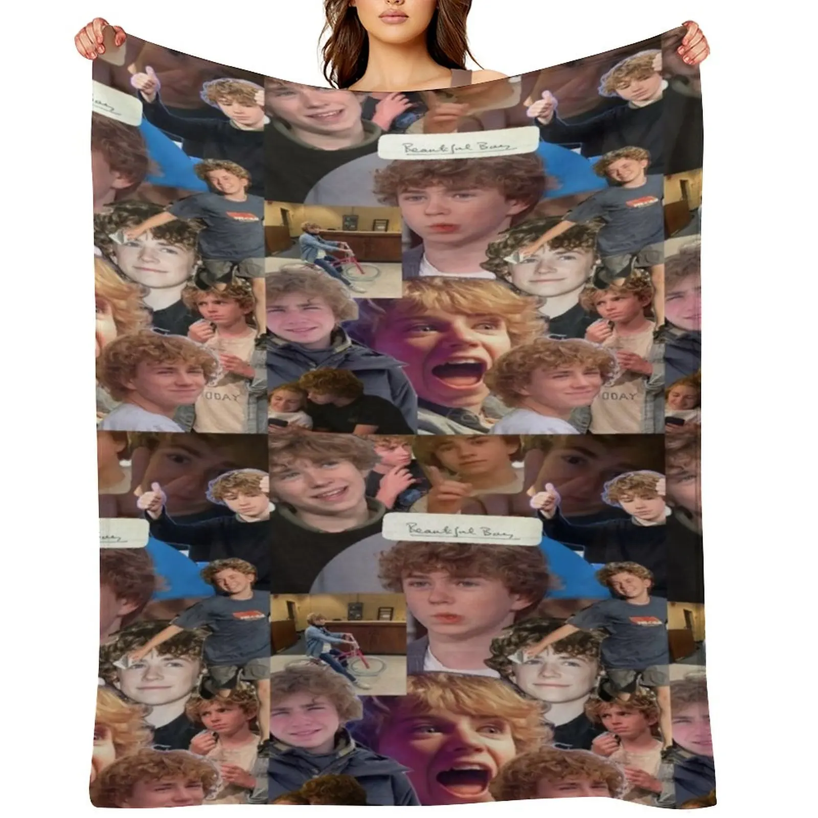 

Percy Jackson walker scobell aesthetic Throw Blanket Decorative Sofas Sofa for sofa for winter Blankets