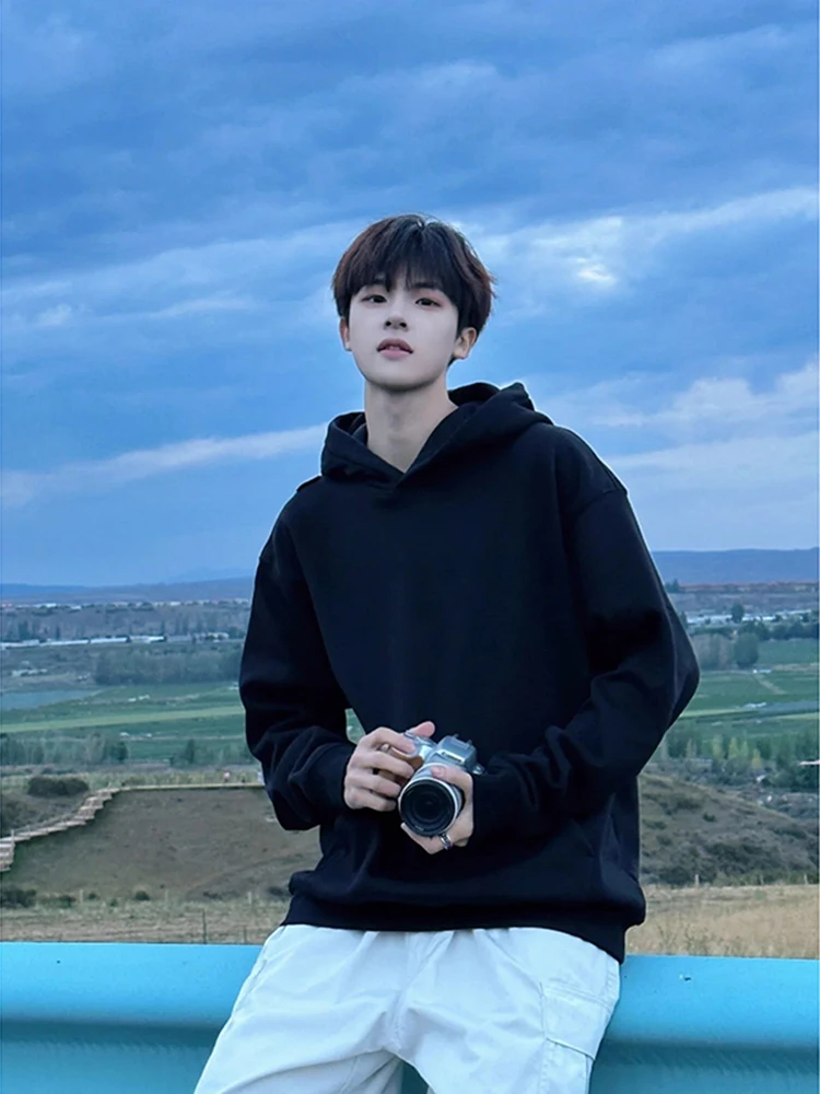

American Sle Lazy Chic Hoodie Clean Fit Boys Clothing Youthful Feeling Outerwear Casual Loose Fit Sweatirt Cotton Polyester