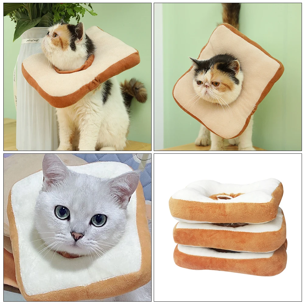 

Cotton Soft Cone Pet Collar Cat Recovery Protective Bread Shape Anti Bite Adjustable Neck Cones Comfortable Without Irritating