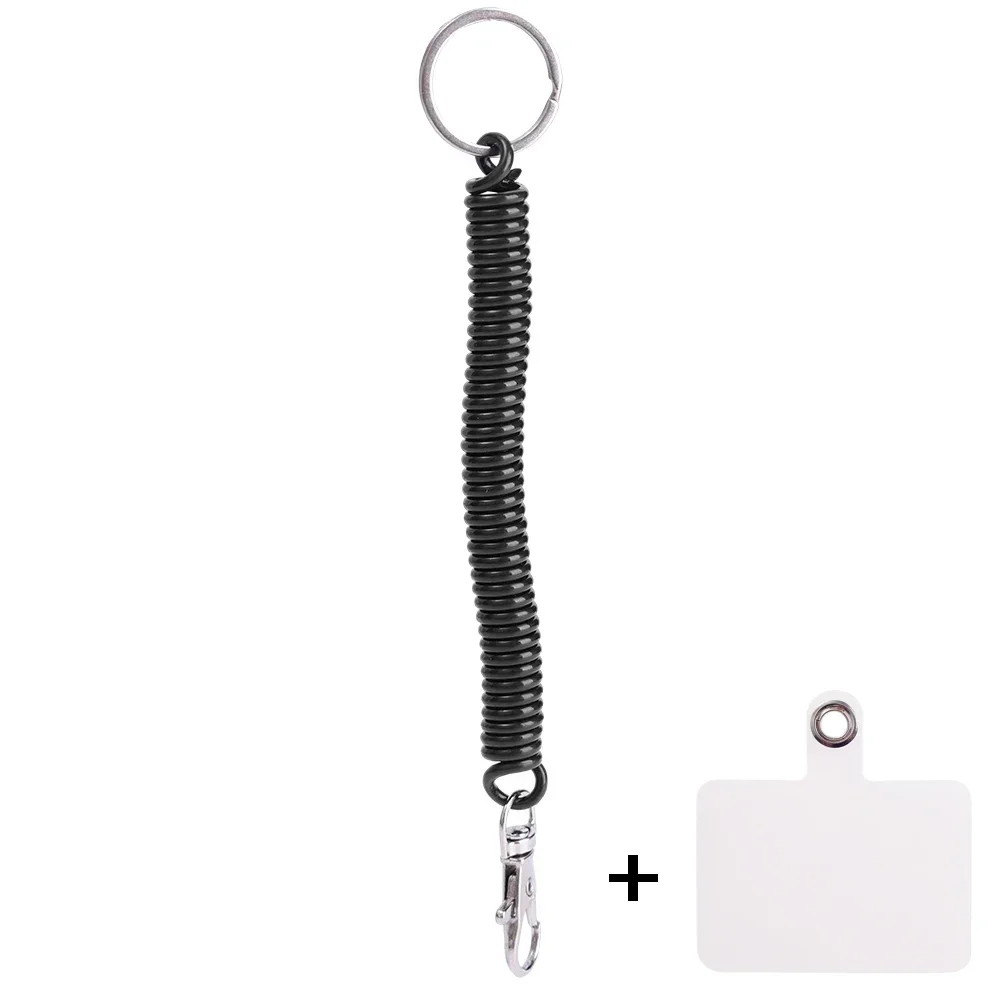 Retractable Coil Spring Keychain Phone Lanyard