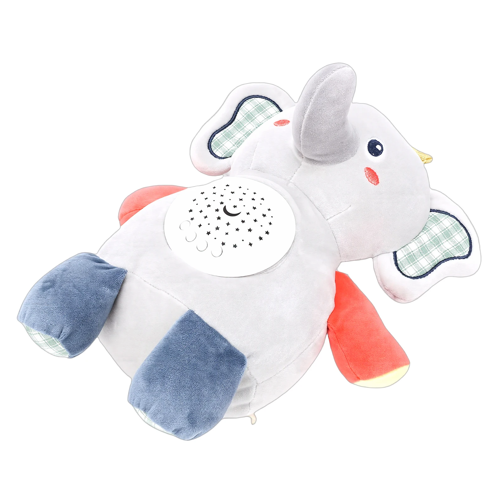 دمية فيل ناعمة محشوة مع صوت وضوء وموسيقى، مساعد على نوم الأطفال، دمية فيل مهدئة