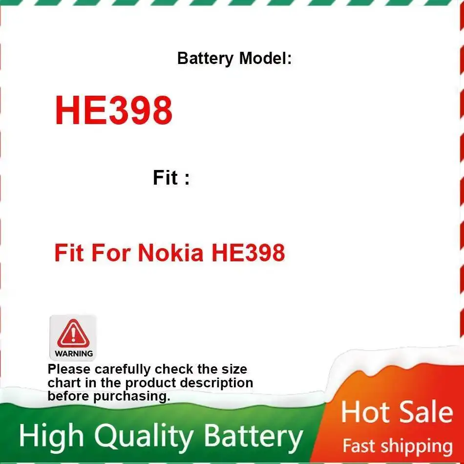 

Подходит для Nokia HE398 4950 мАч, сильная совместимость, аккумулятор для мобильного телефона
