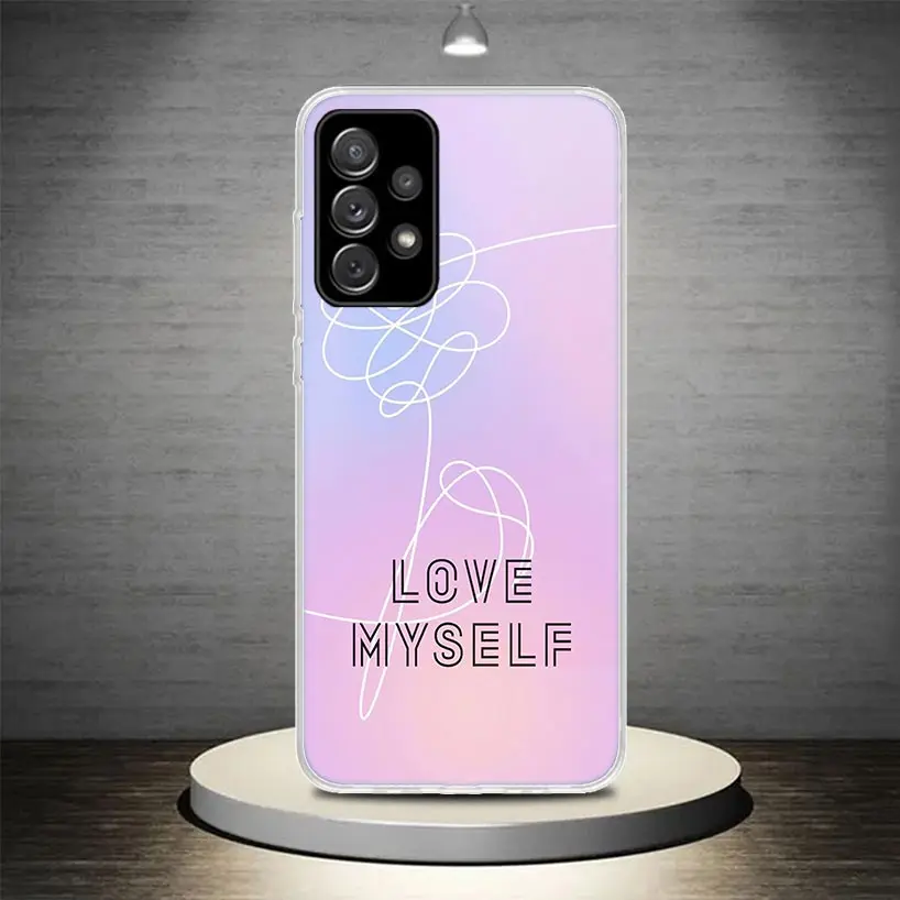 Love Yourself Flower Heart Line Kpop Phone Case Fundas For Samsung Galaxy A51 A50S A71 A70 A41 A40 A31 A30S A21S A20E A11 A10S A