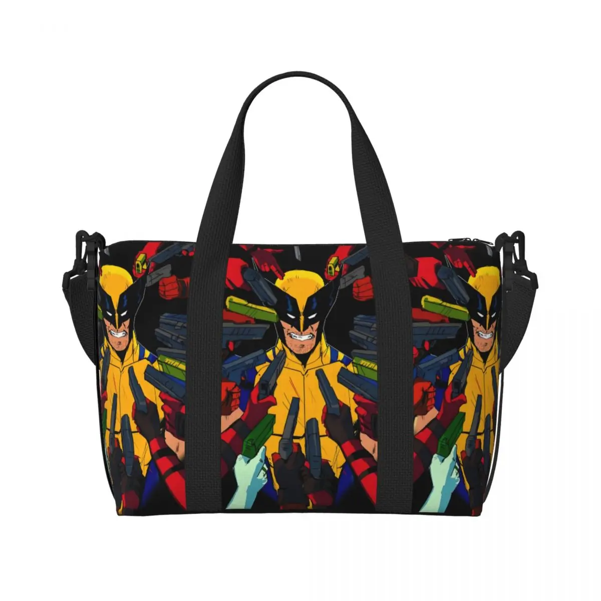 

Пользовательские пляжные сумки Wolverine, женские супергерои с большим отделением, пляжные дорожные сумки для спортзала