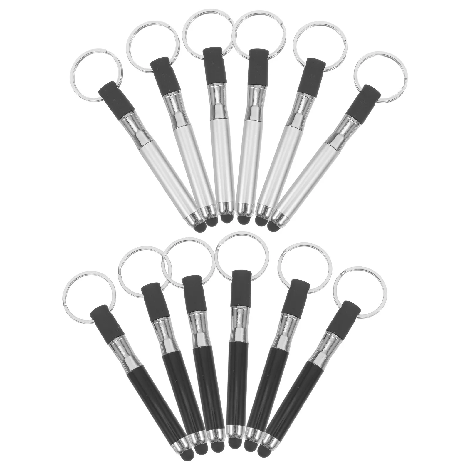 12Pcs Key Ring Stylus Pen Capacitive Touch Screen Stylus for Tablets Phones Smooth Pen Like Writing Experience Pocket Friendly