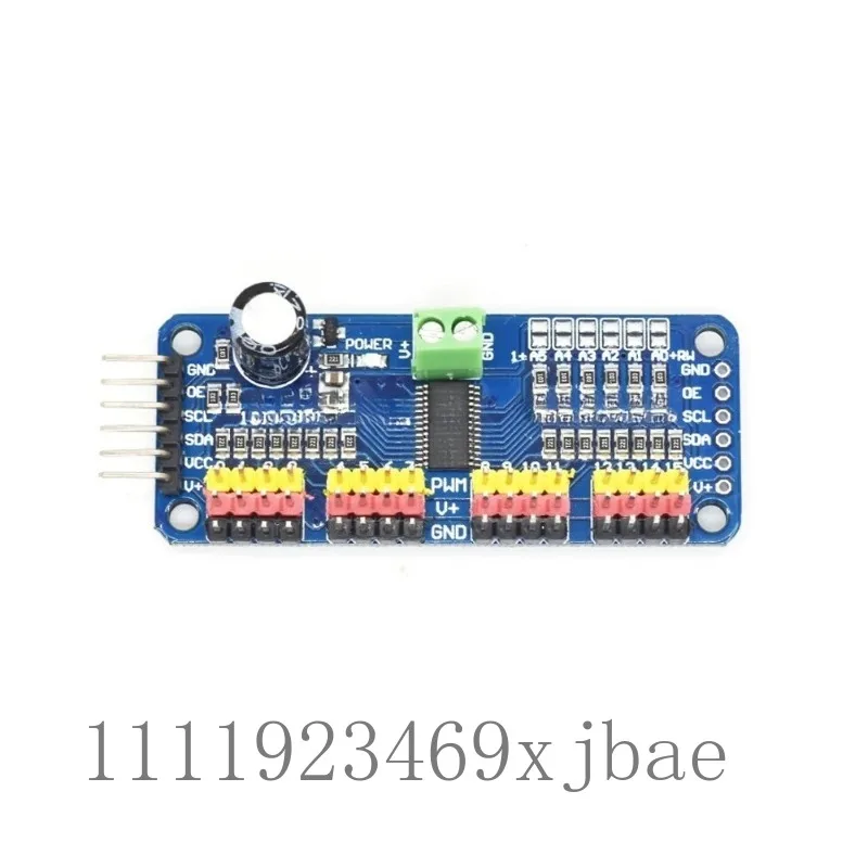 16-Way PWM Servo Controller Board, IIC Bus Communication Multi Servo Actuator Driver Module For Intelligent Robot Motion Control