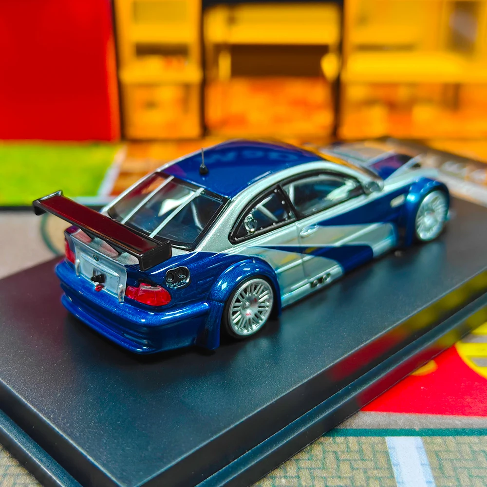 MJ 1:64 E46 M3 GTR 다이캐스트 디오라마 자동차 모델 컬렉션 미니어처 장난감