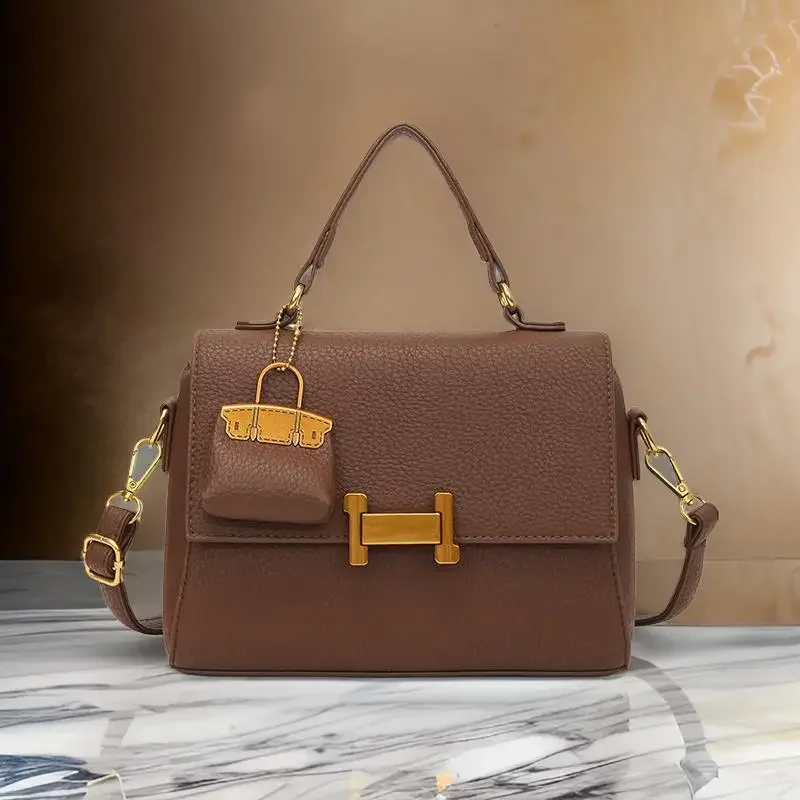 Tas Selempang Wanita Kulit Vintage Mewah, Tas Tangan Klasik, Tas Bahu