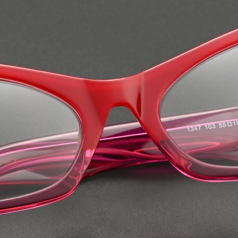 F·DRACON New Butterfly Women's Glasses Frame with Sheet Material Retro Cat's Eye Optical Prescription Glasses Frame 1347