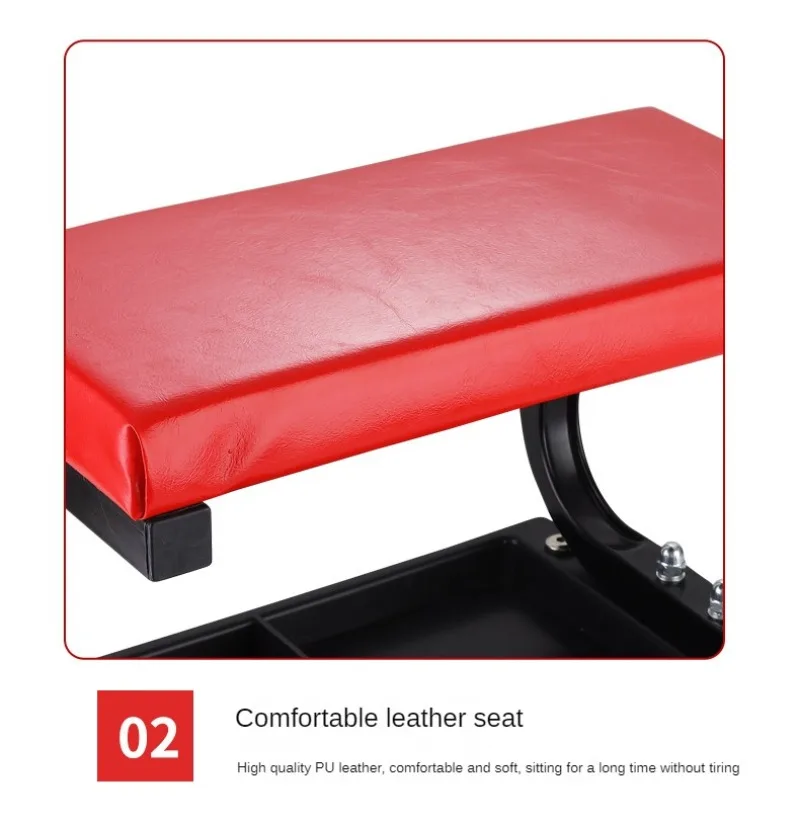 Rolling Creeper Seat Stool, Cadeira Mecânico, 4 Rodas Bandeja Ferramentas, Auto Repair, TSX TOOL, Multifuncional, Reparação móvel, em forma de U