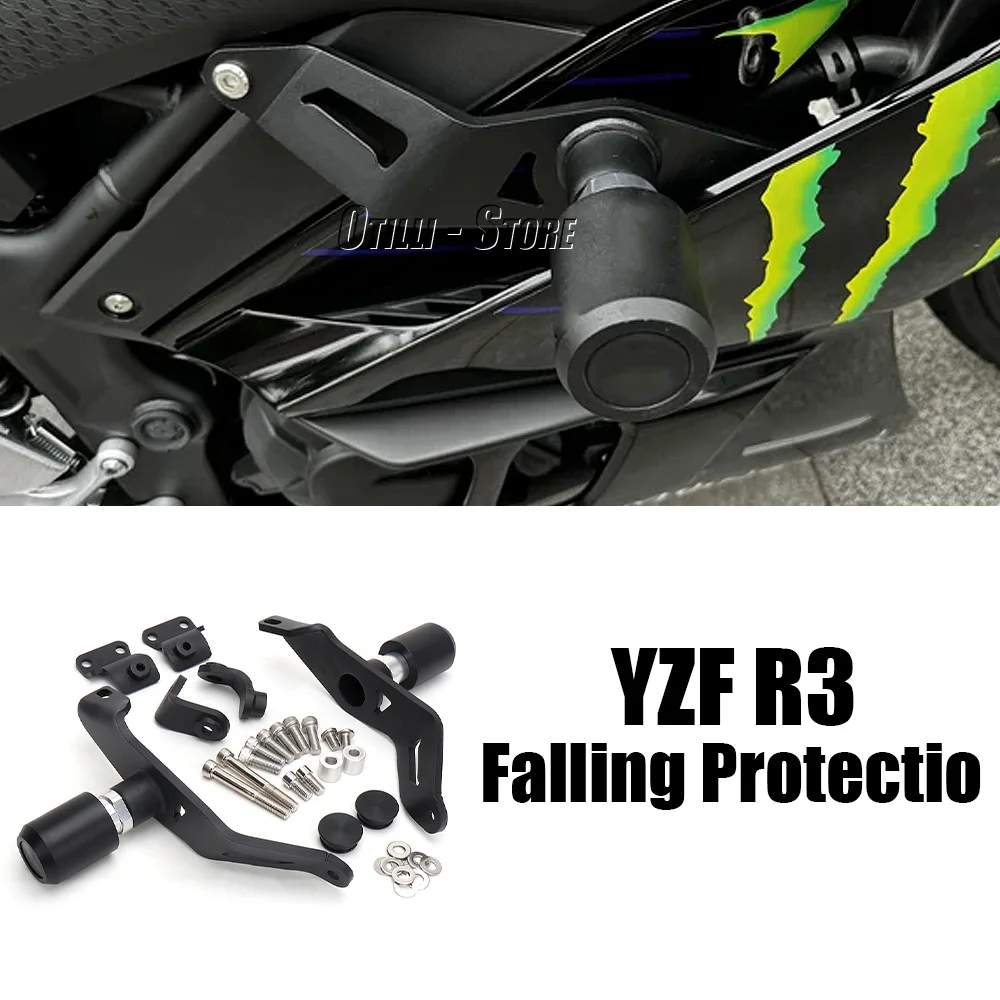 

For YAMAHA YZF R3 YZF-R3 yzf r3 2019- Frame Sliders Crash Protector Falling Protection Kit Motorcycle Accessories Black New