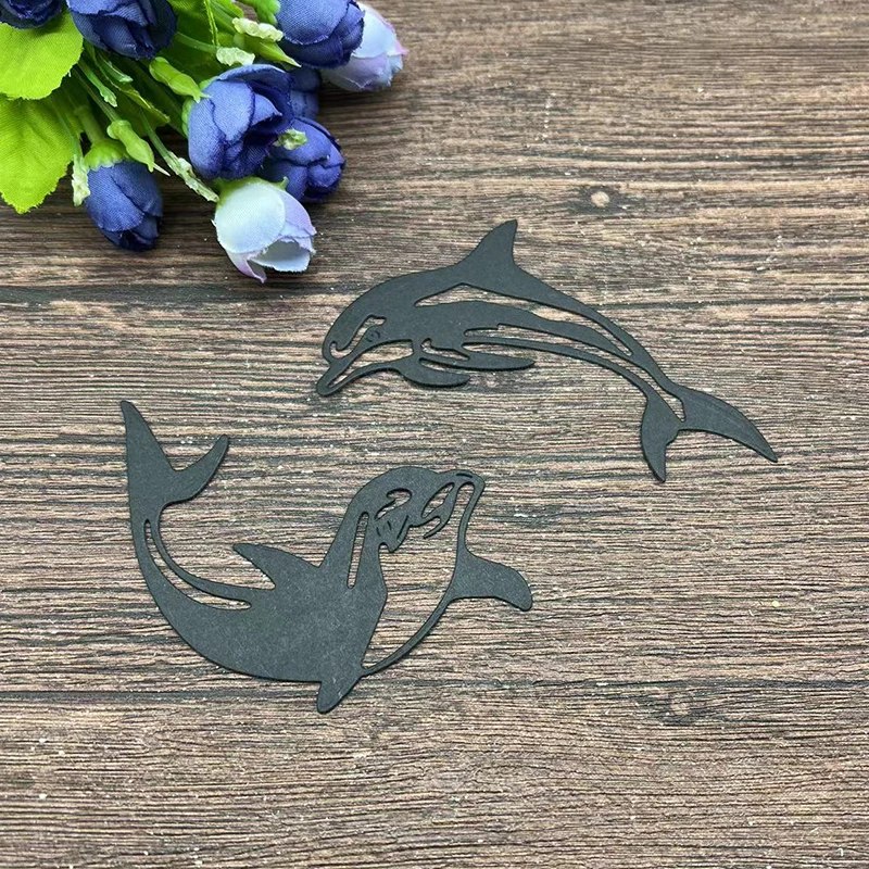 New Dolphins Frame Metal Cutting Dies Stencils For DIY Scrapbooking Decorative Embossing Handcraft Template