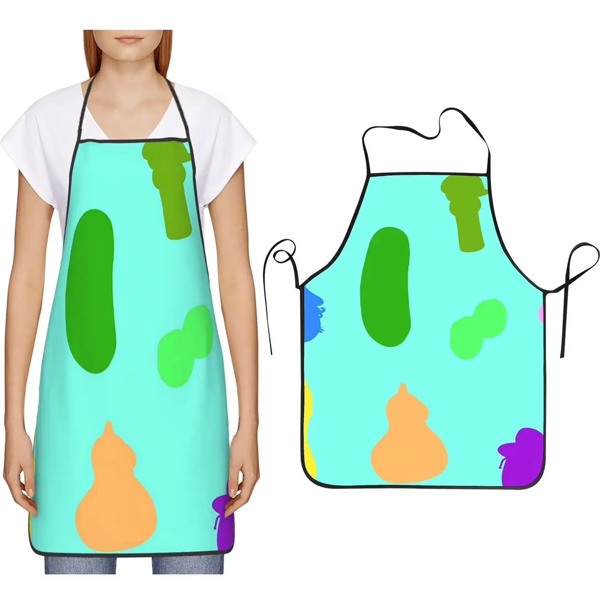 

Veggietales Characters Pattern Aprons Chef Cooking Cuisine Tablier Waterproof Bib Kitchen Cleaning Pinafore for Women Men