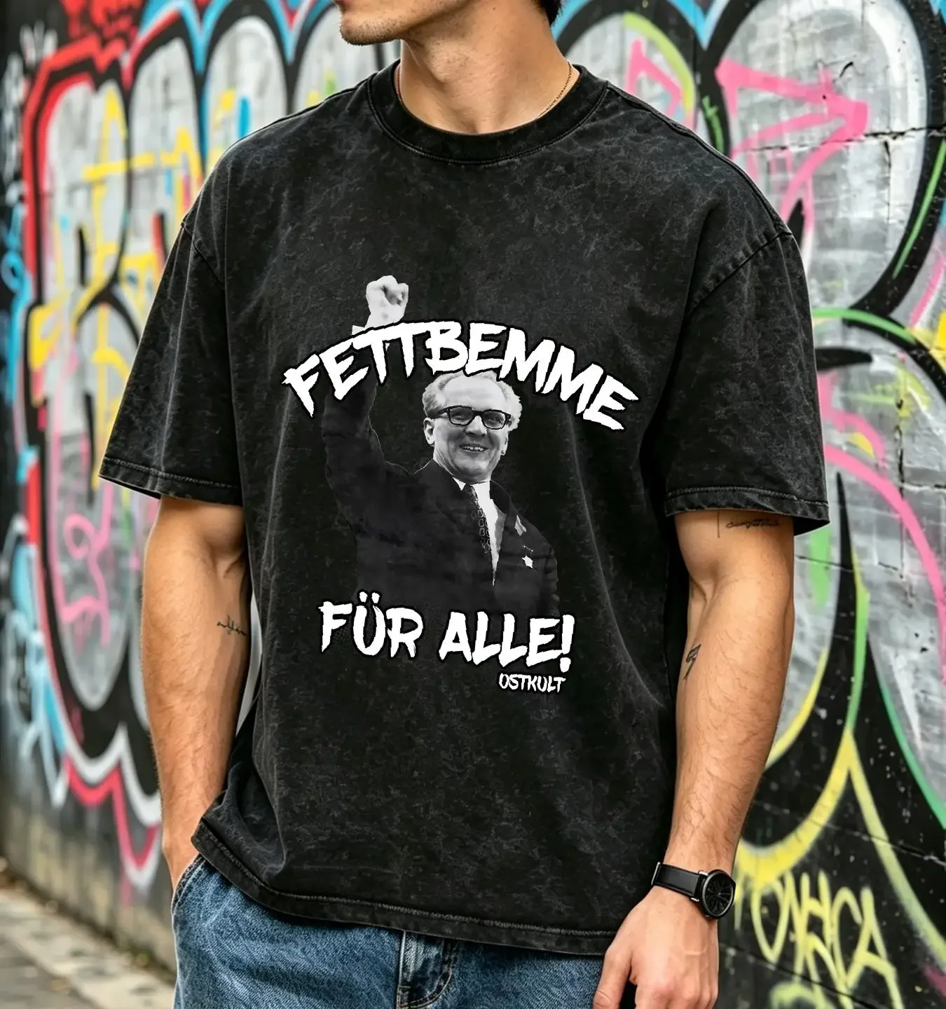 washed T Shirt East cult Fettbemme GDR Honnie Germany VEB wall Simson Minol vintage Washed fashion Top For Everyday Wear Soft