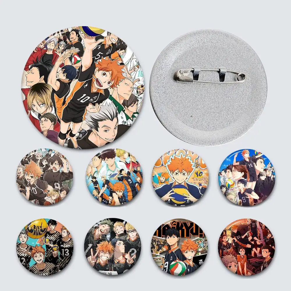 Haikyuu Anime 32/44/58 MM Anpassbare Taste Pins Nette Lustige Kreative Abzeichen Schmuck Dekor Geschenke Für Freunde