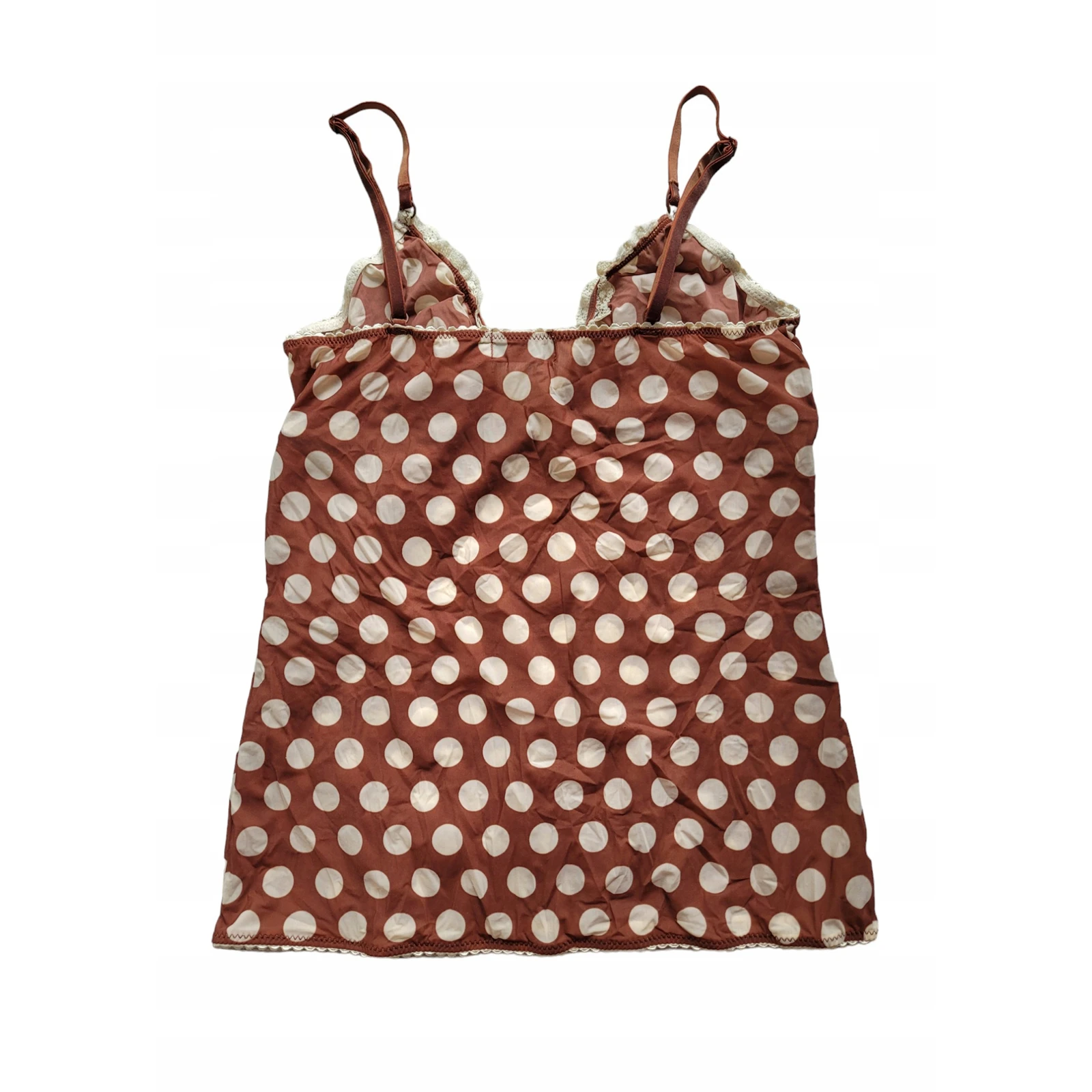 Womens Y2k Stay Cool and Stylish with Our Light Brown Polka Dot Lace Tank Tops Perfect for Summer Camis