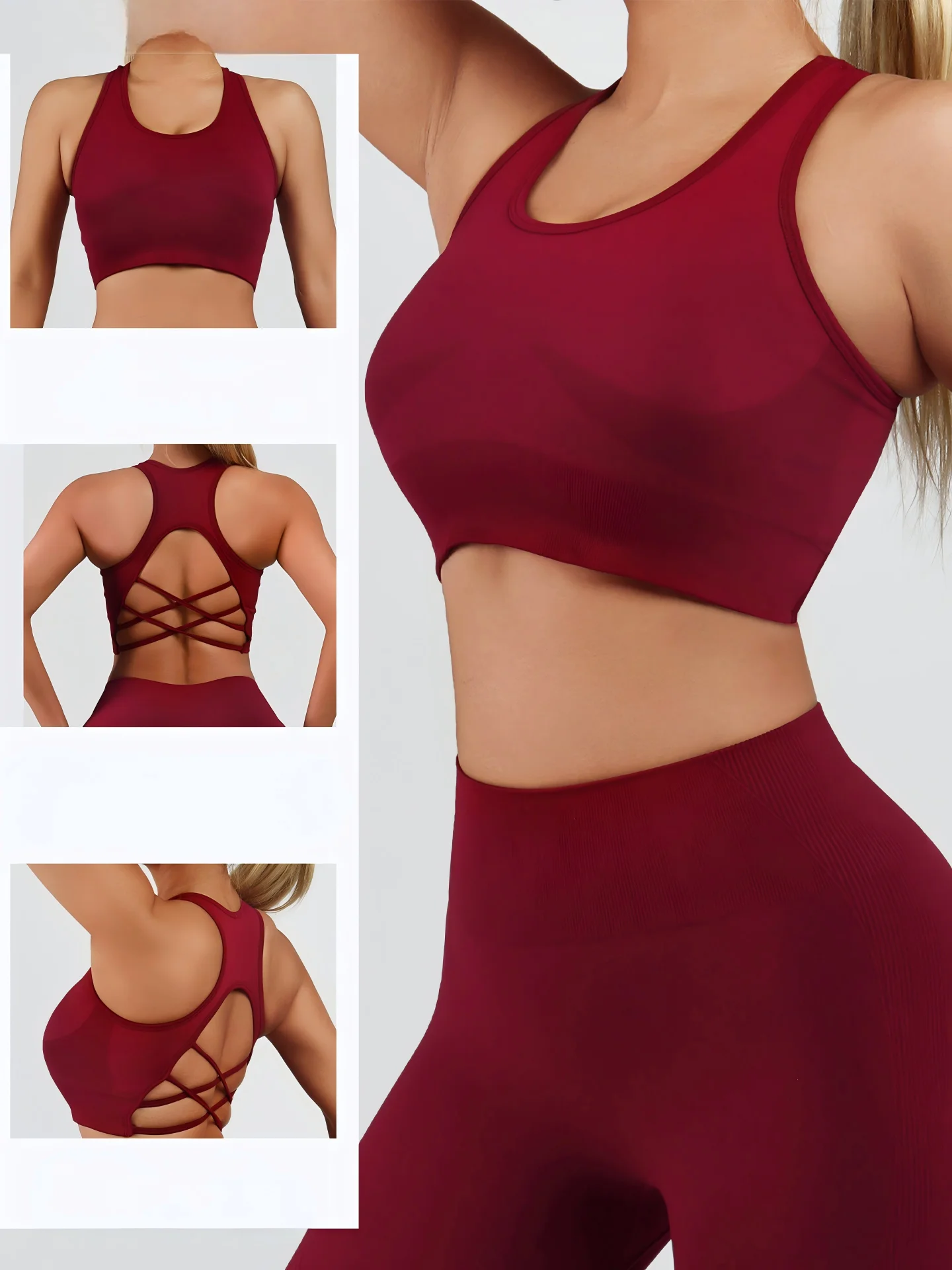 

Yoga vest with chest cushion, women's chic and spicy back, fitness cross shaped sports shock-absorbing running short top