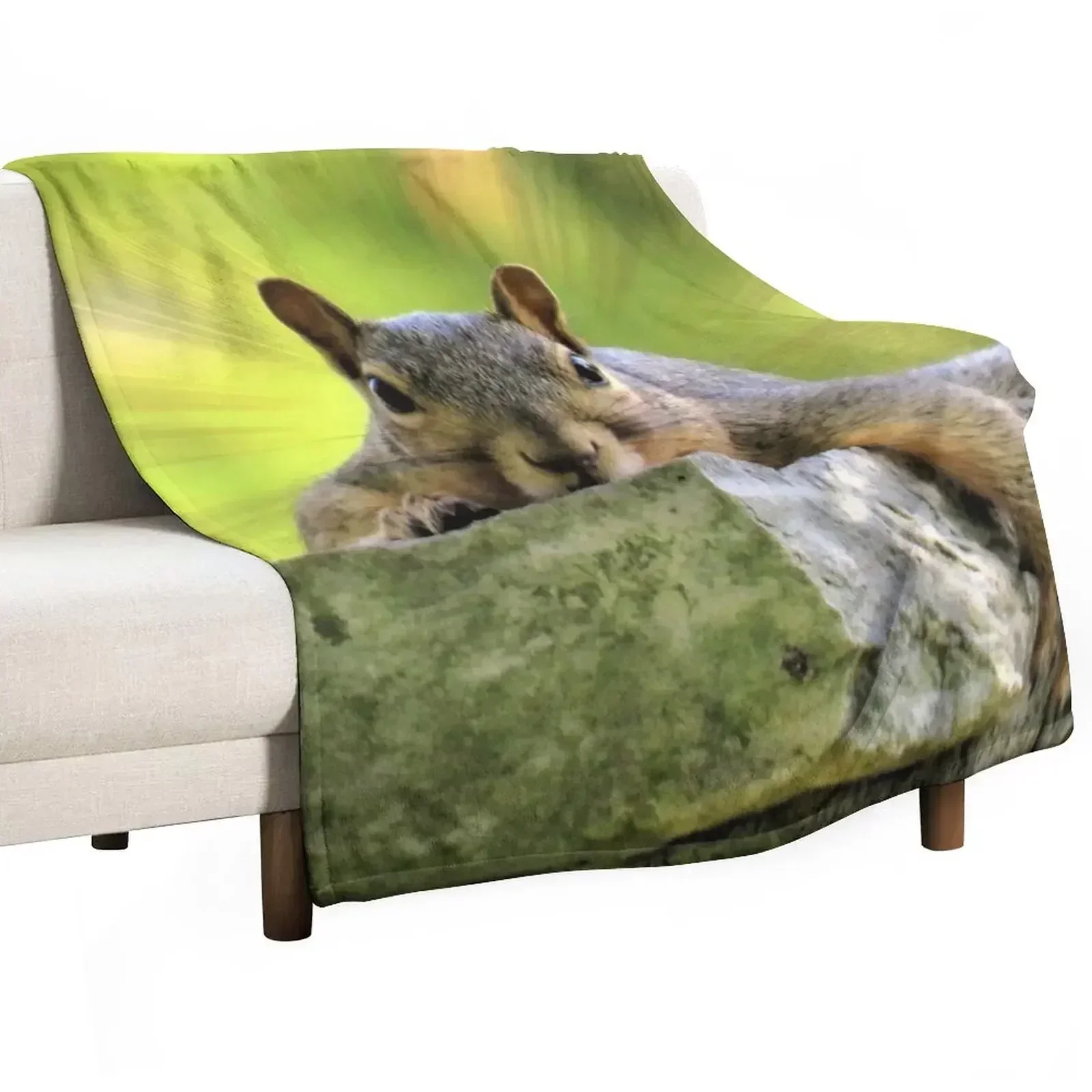 

Relaxed Squirrel Throw Blanket Soft Plaid for babies Camping Decorative Beds Blankets