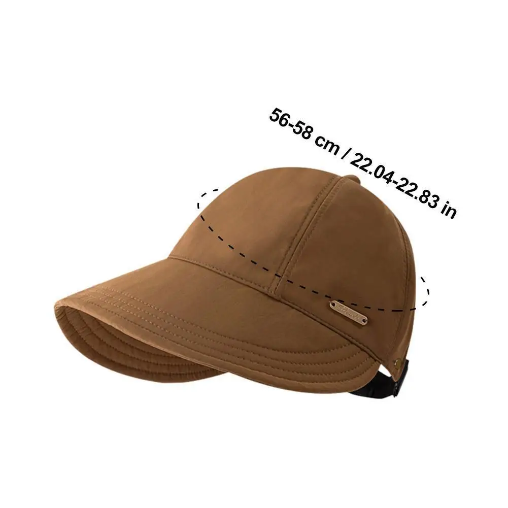 Damen-Fischerhut mit breiter Krempe, UV-Schutz, Pferdeschwanz-Sonnenhut, verstellbar, aus Polyester, für Outdoor-Reisen, Strand, Angeln, Visier, Bucket Cap – Detail 13
