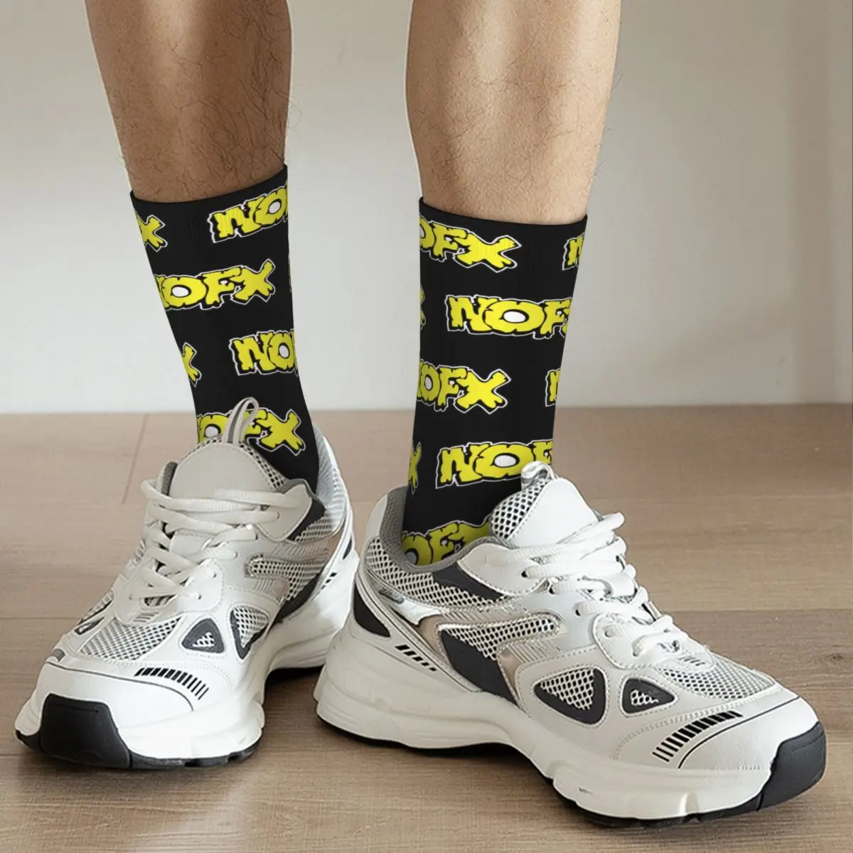 Rock NOFX Punk Band Stuff Socks Cozy Sport Middle Tube Socks Warm for Men's Birthday Present