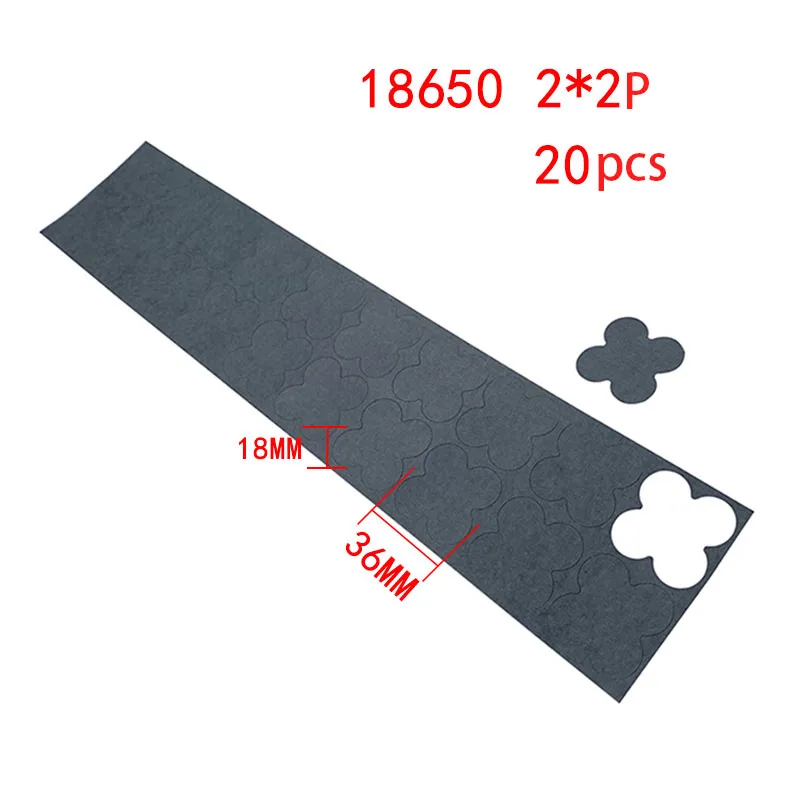 1 Sheet 18650 Battery Insulation Gasket Barley Paper Back with Adhesive Insulation Sticker Solid 18650 Battery Insulation Gasket