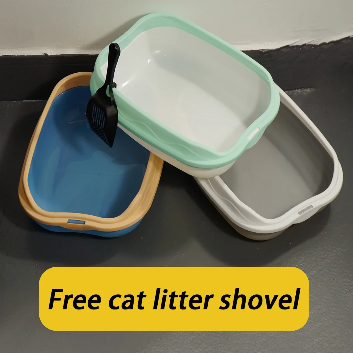 Cat Litter Box Portable Bedpan Removable Semi Closed Kitty Litter Pan Potty Toilet for Rabbit Medium Large Cats Small Animals