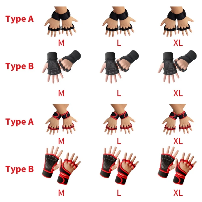 Fitness Body Building Weightlifting Gloves Gym Hand Wrist Gloves For Men Women Workout Gloves