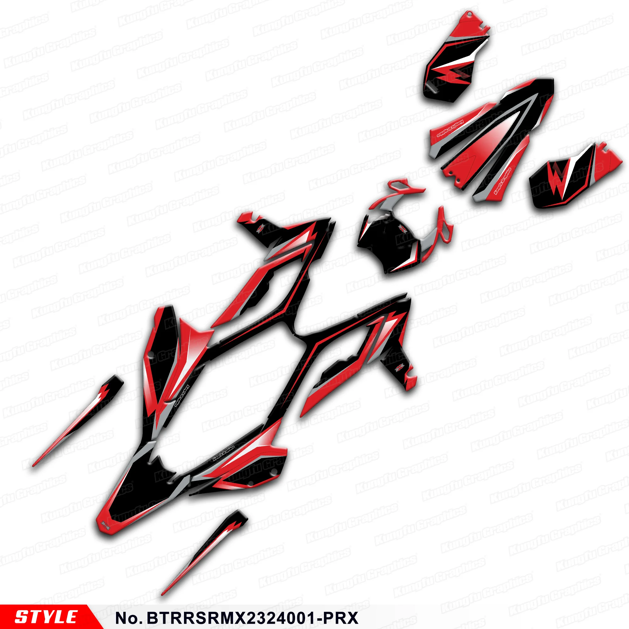 

JY RACING Sticker Sheet Adhesive Decals for BETA RR / RR-S / RX / MX 125-480 2023 2024, Accessory, BTRRSRMX2324001-PRX