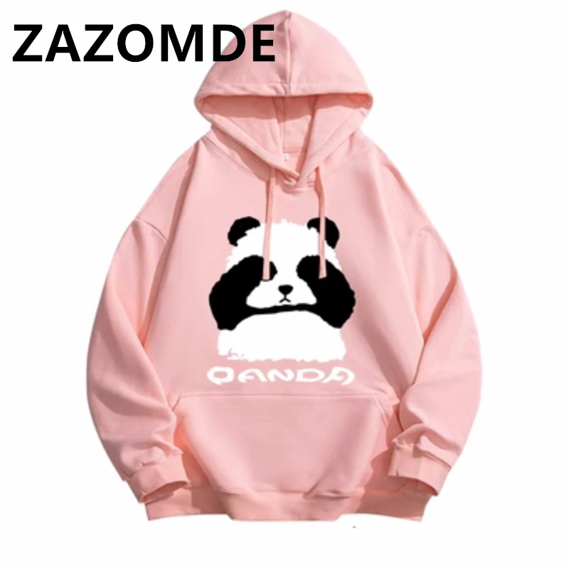 ZAZOMDE Winter Cartoon Panda Hoodie Fashion Men Casual Pullover Hooded Autumn Sweatshirt Couple Pullover Hoody Street Wear Tops