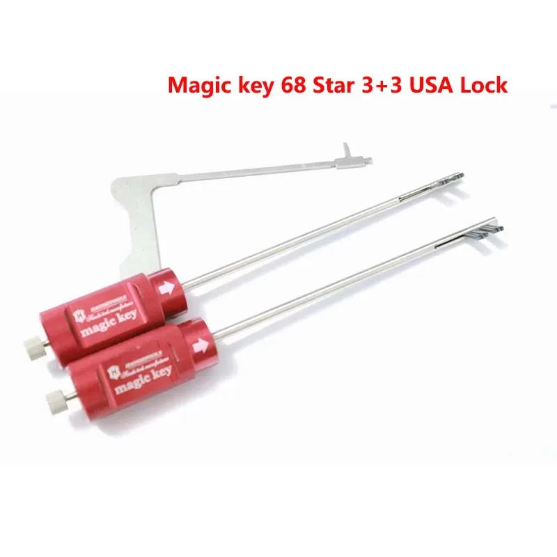 هاوشي ماجيك كيه رقم. 68 نجمة 3 + 3 الولايات المتحدة الأمريكية قفل مزدوج بت أقفال مفتاح رئيسي فك قفل فتاحة مفتاح ذكي أقفال لوازم #1