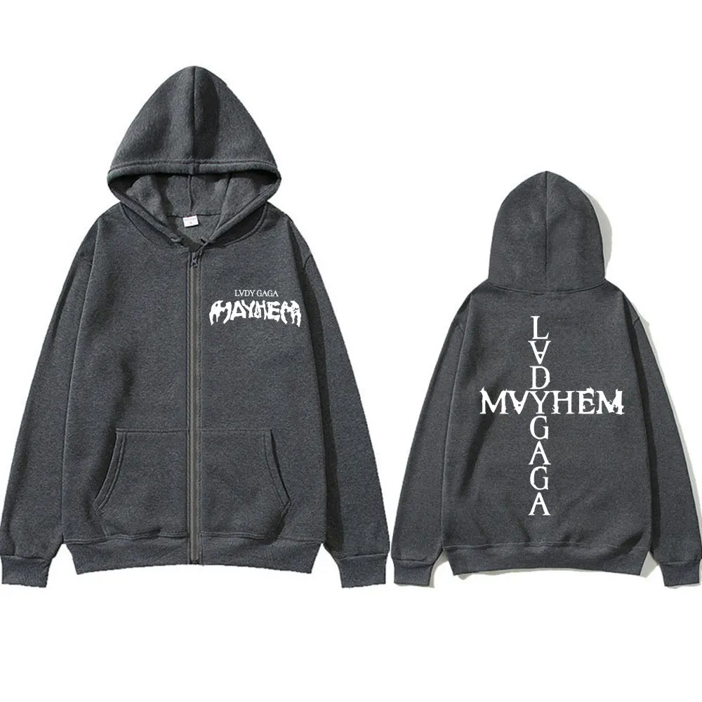 Lady Gaga Mayhem New Album Zipper Hoodies Men Women Fashion Hip
