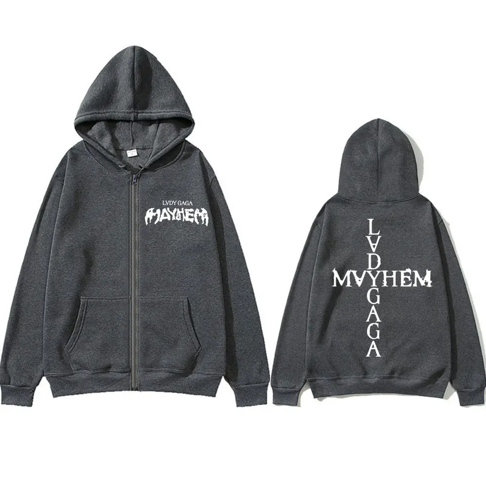 Lady Gaga Mayhem New Album Zipper Hoodies Men Women Fashion Hip