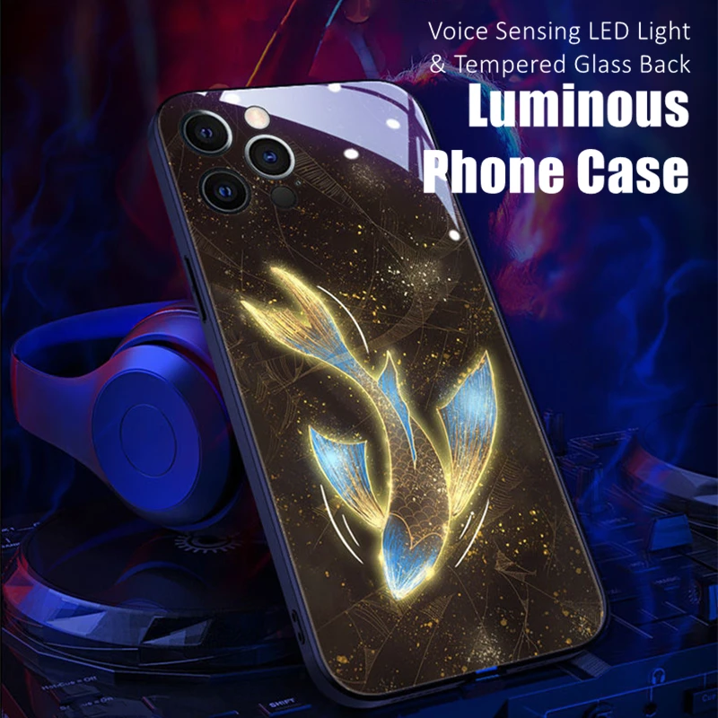 

Whale Luminous Phone Case for Xiaomi 11 12 13 Pro 12S Ultra Redmi K40 K50 K40S Plus Glowing Rhythm Pick Up Nightclub Accessory