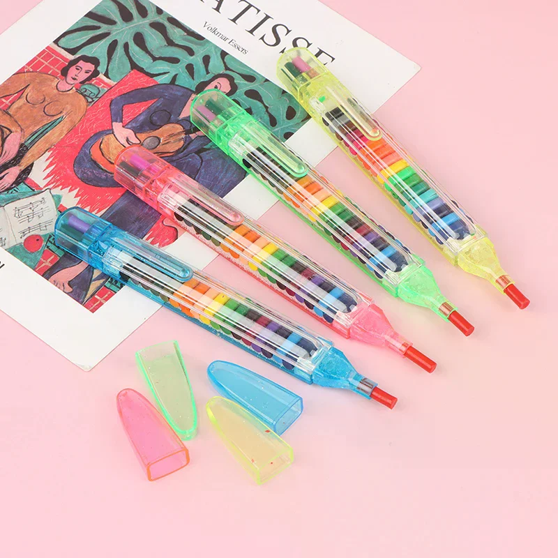 1pc Stationery Cute 20 Colors Colored Crayons Creative Graffiti Painting Drawing Supplies Student High Quality